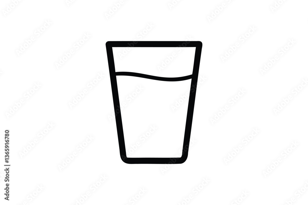 Glass of water icon vector Glass of water icon vector