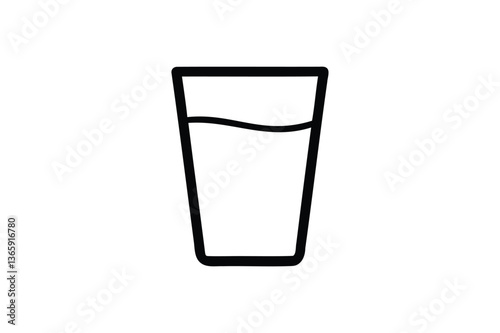 Glass of water icon vector