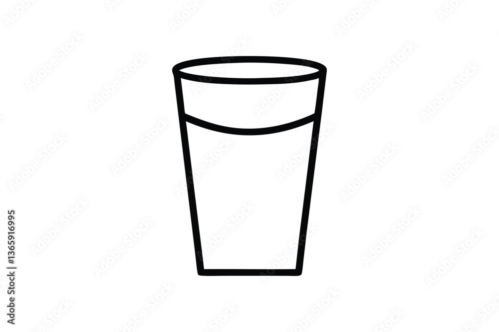 Glass of water vector on white background Glass of water vector on white background