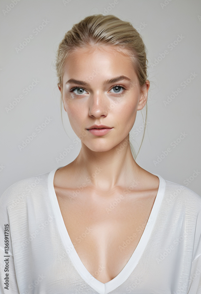 Contemporary Minimalist Portrait of a Young Swedish Woman in Soft Natural Light