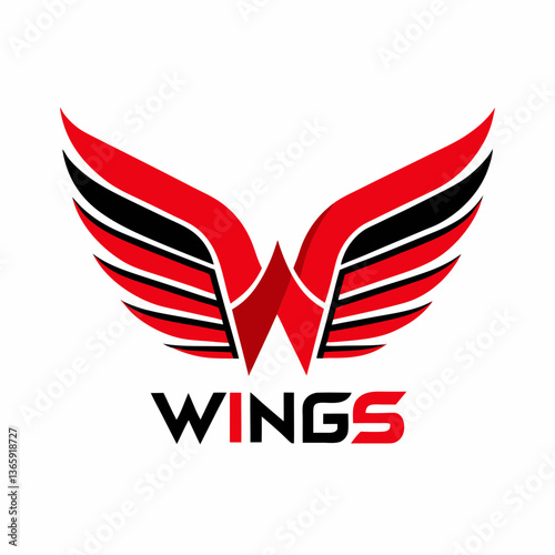 Free Download Modern Aviation Logo – Stylized Red Wing with Bold Typography on White Background. - GFXLoad