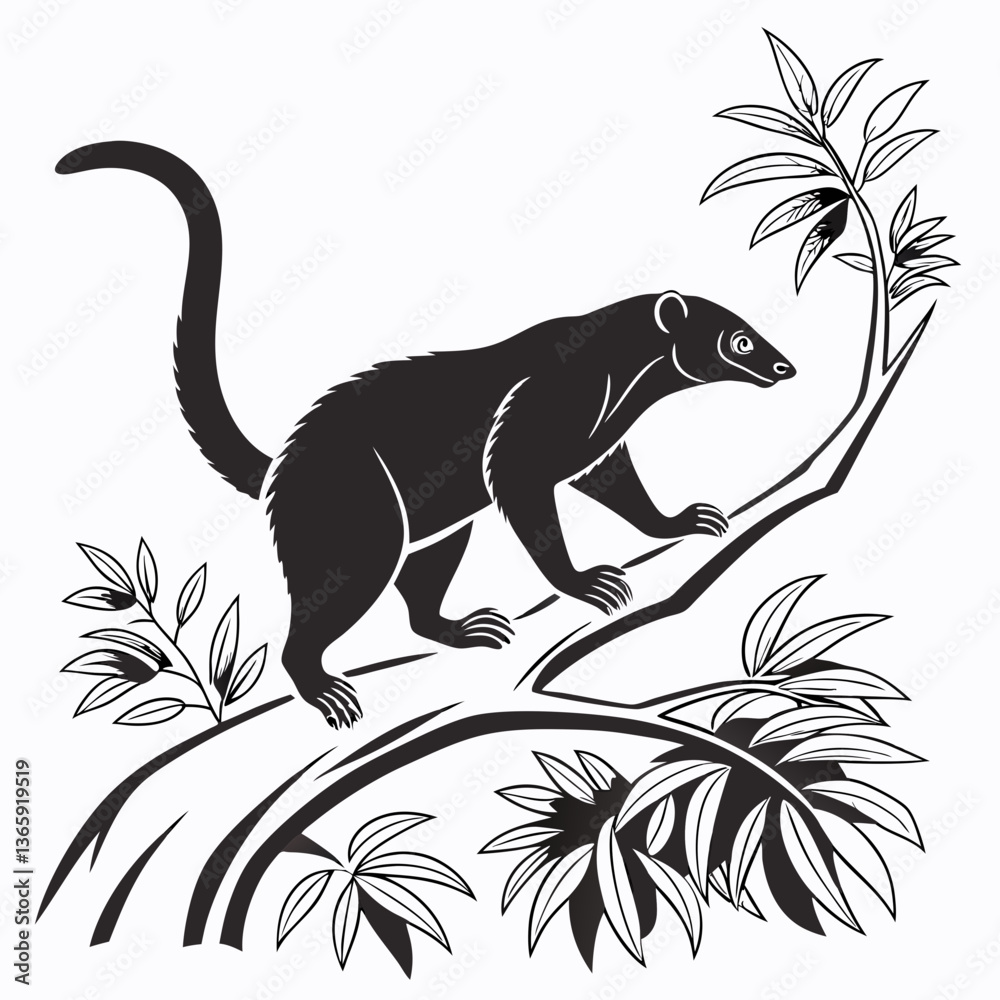 Obraz premium cuscus black silhouette icon vector