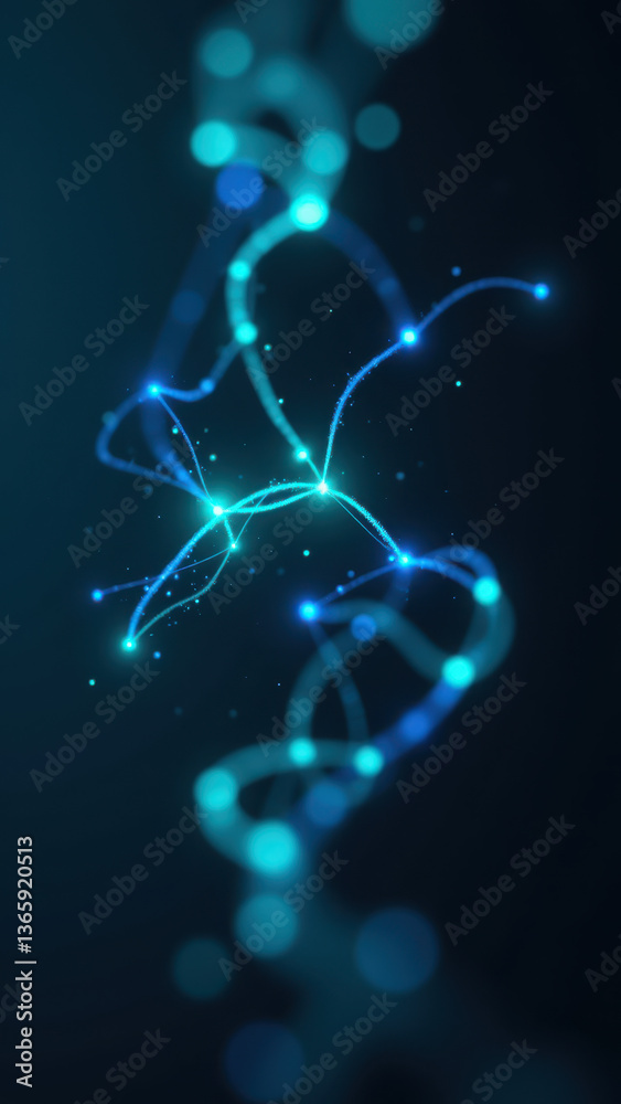 Fototapeta premium A colorful visual representation of magnesium glycinate's structure with blue light effects.