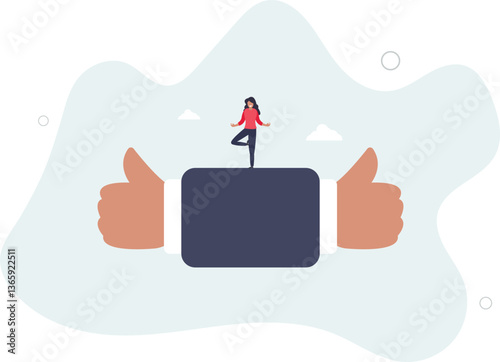 Performance evaluation, customer feedback or business decision making, customer satisfaction, opinion or service quality concept.flat character life .