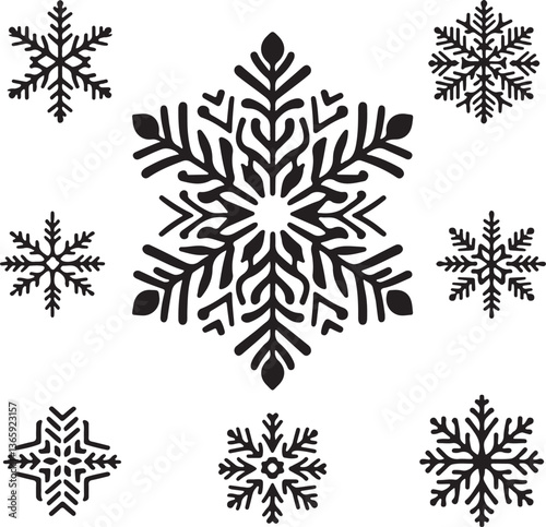 snowflake icon set collection