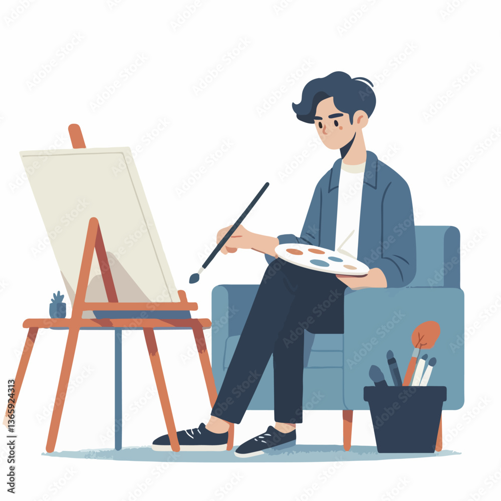 vector character people are painting art vector character people are painting art