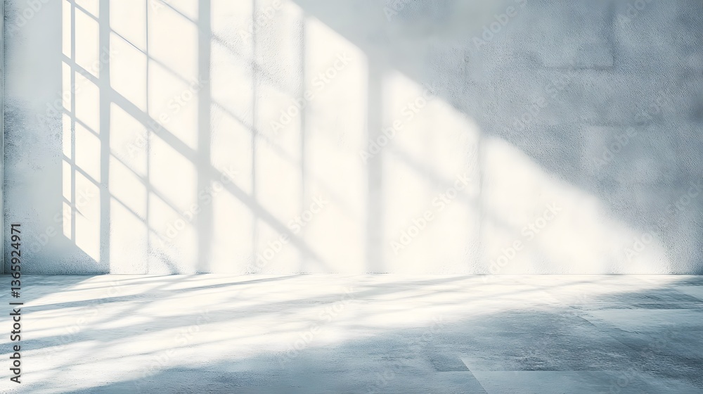 Bright sunlight streams through a window creating soft interior shadows