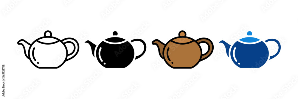 Teapot Icon Set Multiple Style Collection Teapot Icon Set Multiple Style Collection