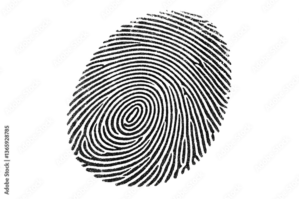 Fingerprint identification and forensic science concept.