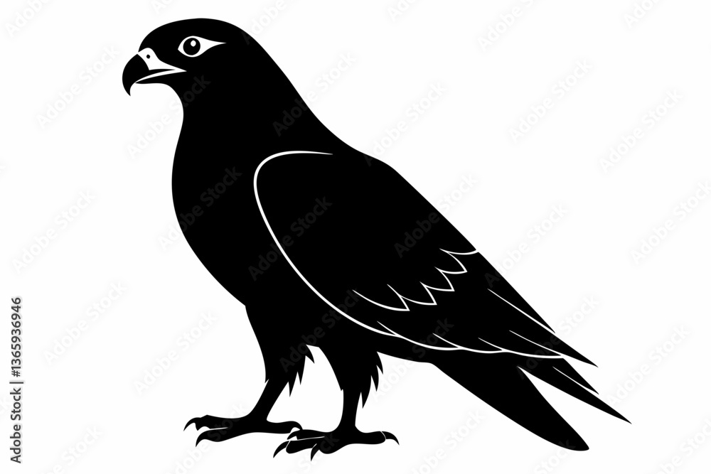 Obraz premium eurasian marsh harrier silhouette vector