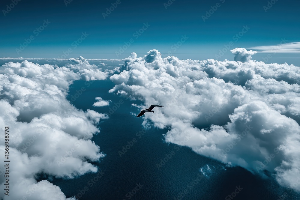 Naklejka premium Soaring Through the Clouds