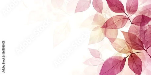 Artistic arrangement shows translucent leaves in soft pinks and whites