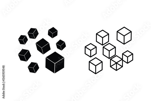 Data Cubes Scattered and Grouped Isometric Block Designs