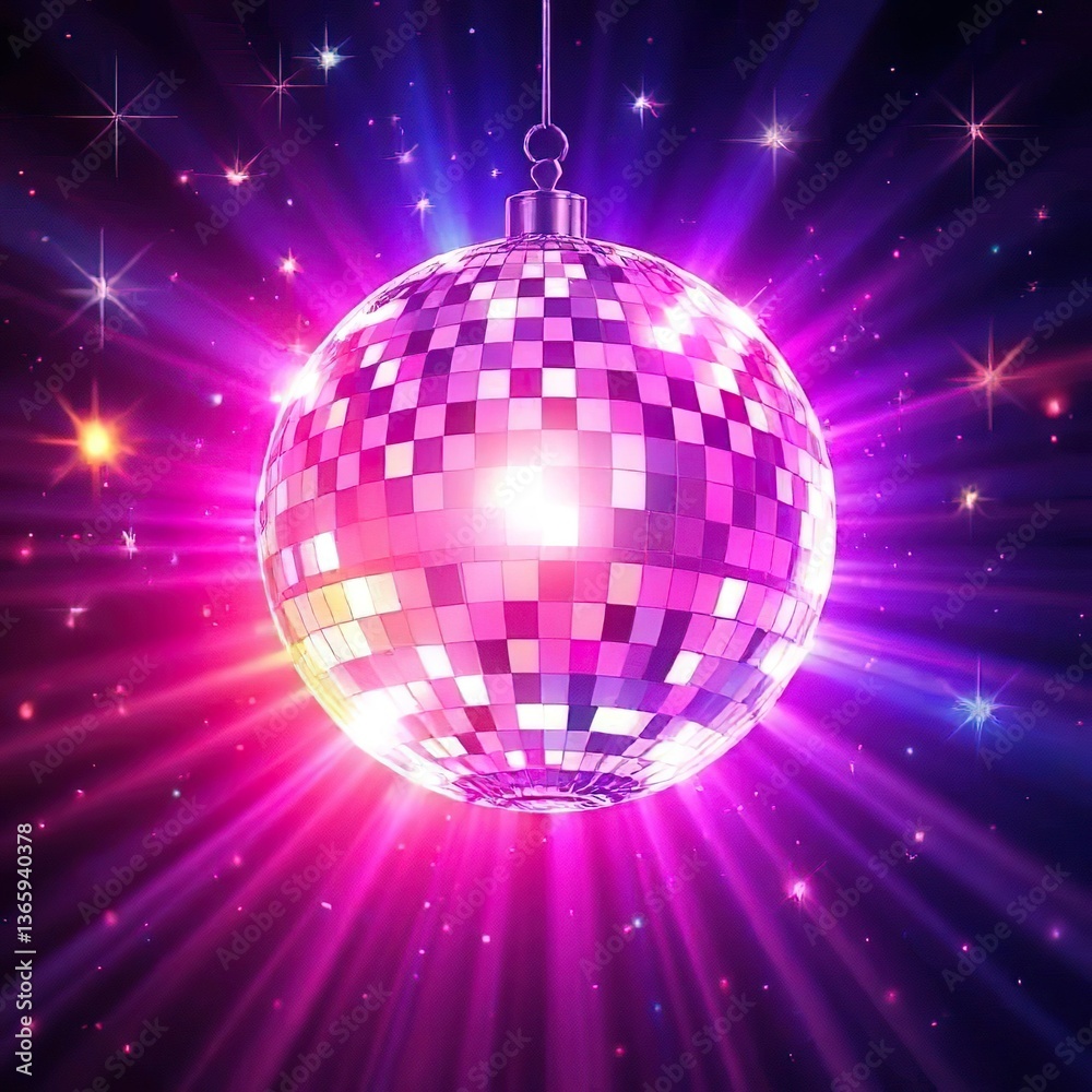Obraz premium Glittering Disco Ball with Bright Light Show
