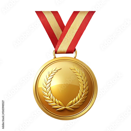 gold medal with ribbon