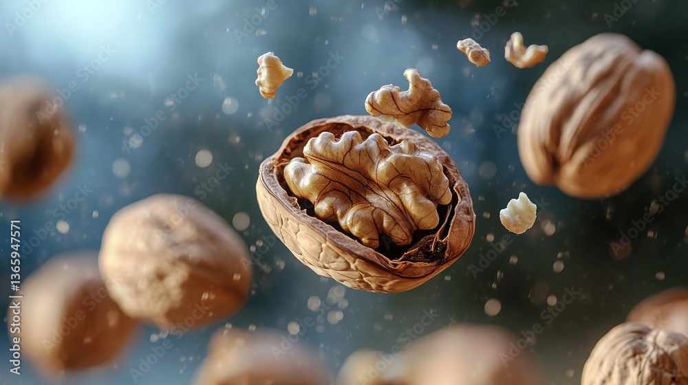 Closeup of walnuts and nutcracker with nuts and nutshells isolated on white background, showcasing healthy, organic, and raw ingredients Closeup of walnuts and nutcracker with nuts and nutshells isolated on white background, showcasing healthy, organic, and raw ingredients