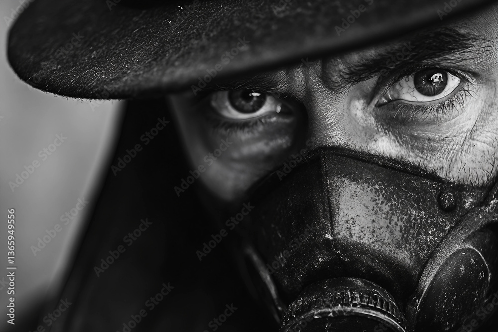 Fototapeta premium Generative AI Representation of Pandemic Precautions and Protective Mask During Outbreak