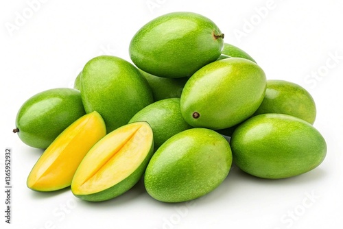 Wallpaper Mural Pile of fresh green mangos isolated on transparent background
 Torontodigital.ca