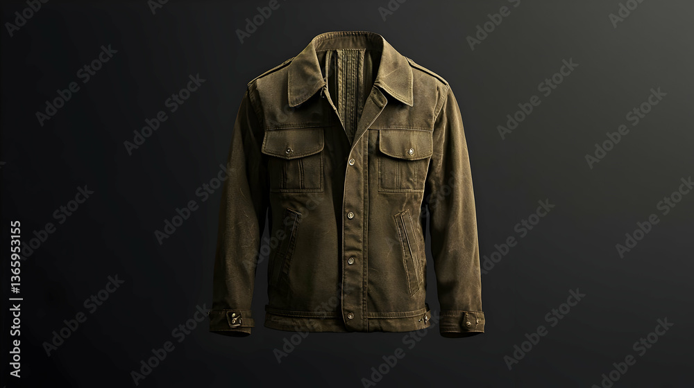 Naklejka premium Dark Brown Men's Jacket Studio Shot
