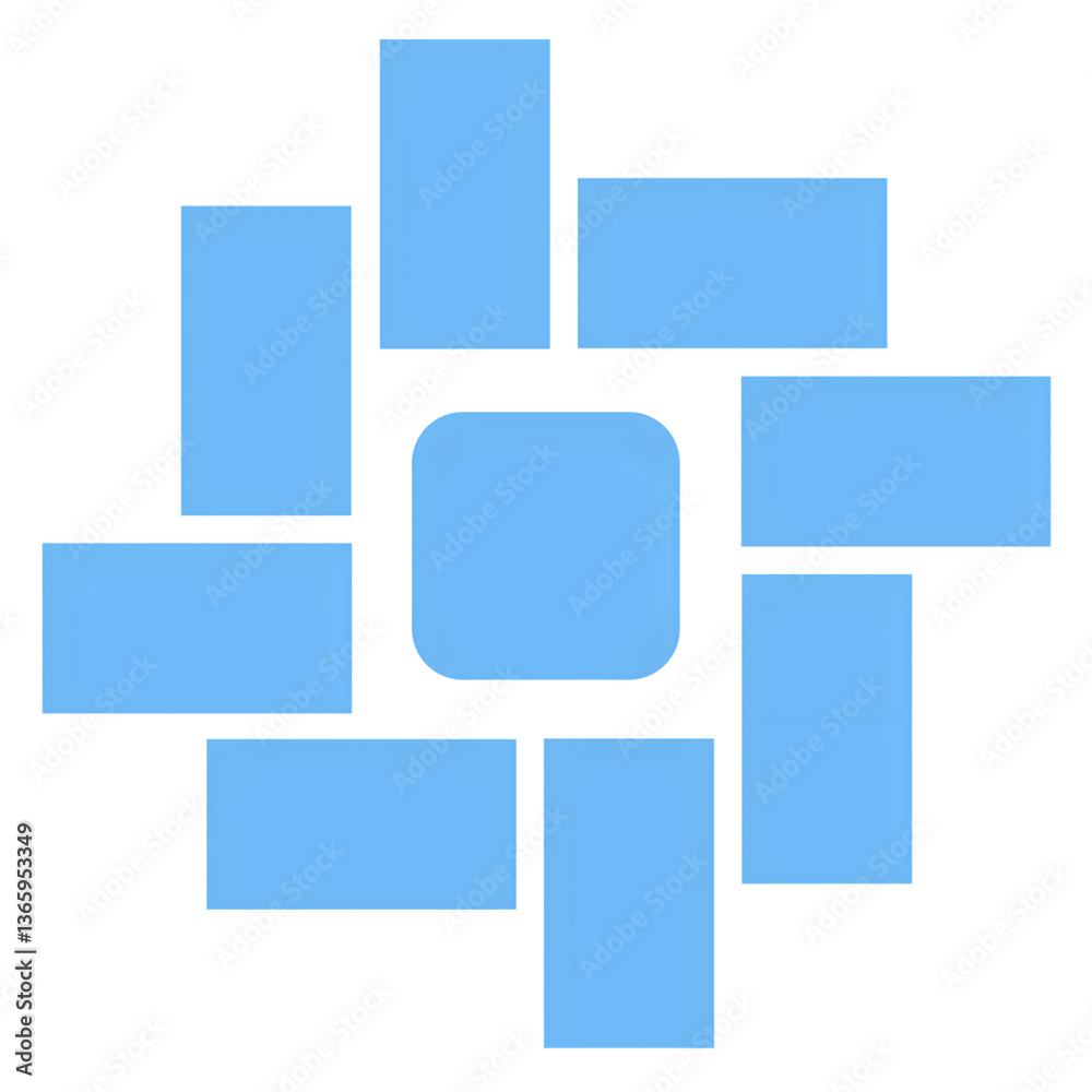 Abstract Blue Geometric Shape, Symmetrical Design for Branding or Graphics Abstract Blue Geometric Shape, Symmetrical Design for Branding or Graphics