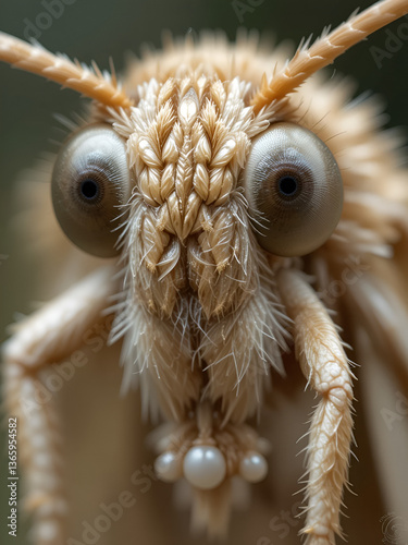 Closeup of the diurnal straw-barred pearl moth, Pyrasuta despicata