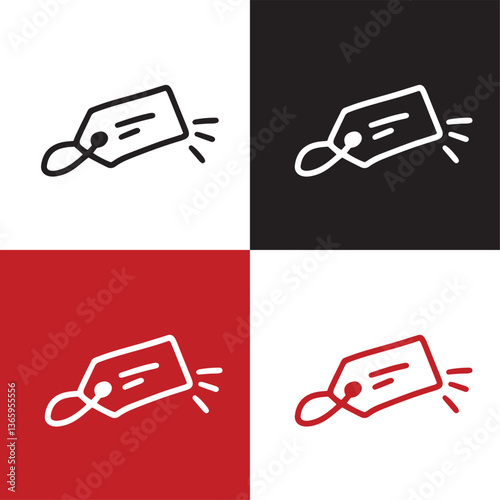 Icônes de contour d'étiquette de vente