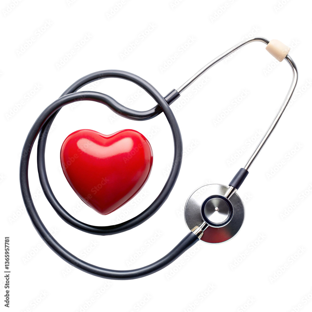 stethoscope and heart isolated stethoscope and heart isolated