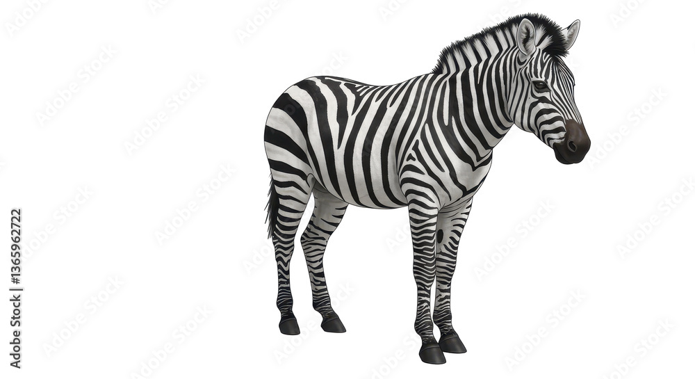 Fototapeta premium Isolated Zebra side view