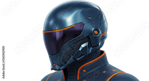 Isolated Sci-Fi Helmet and Armor