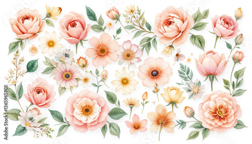 Pink Cream Flower Pastel Garden Design Bloom A Delicate Background Image for Floral Digital Spaces