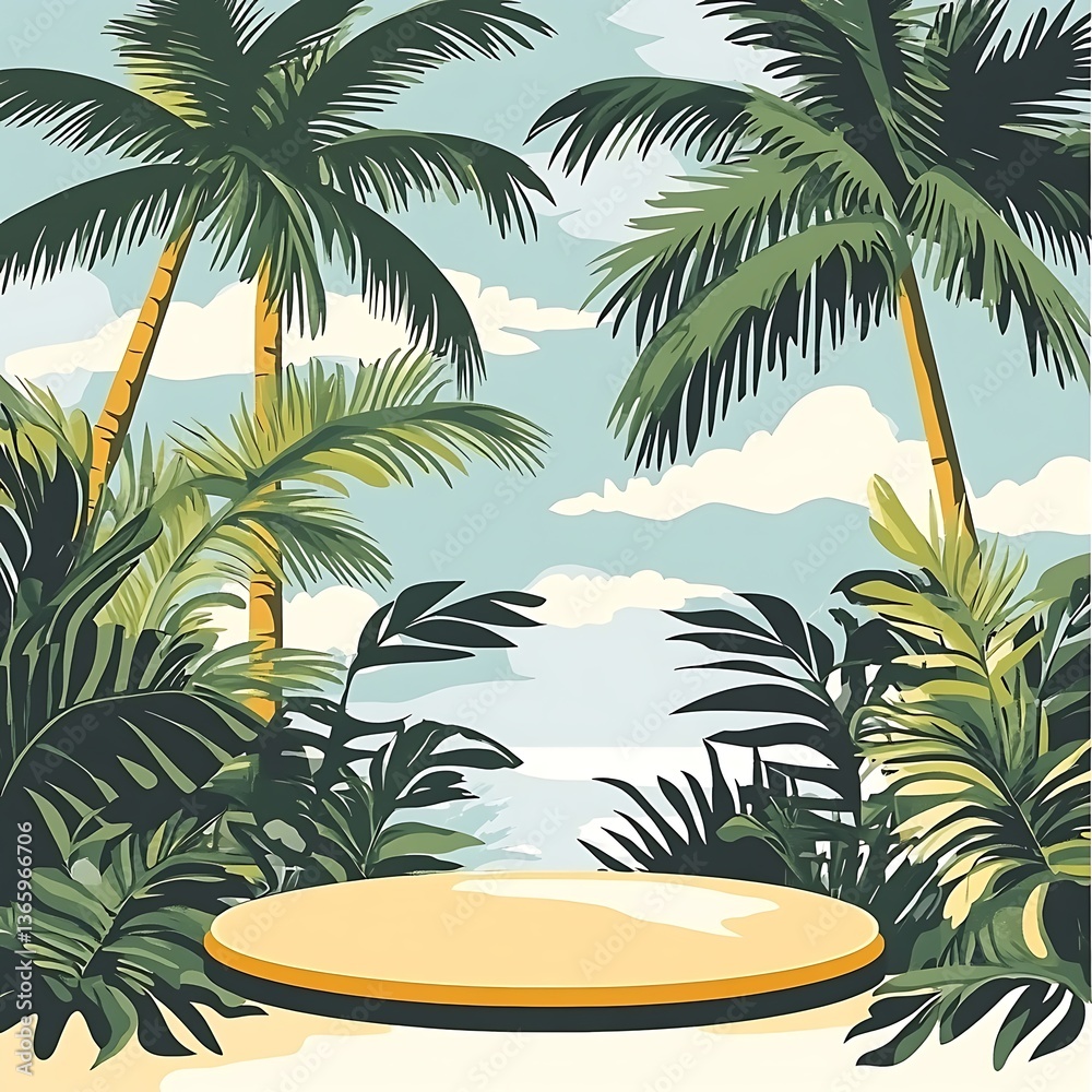 Obraz premium Tropical Palm Display Stand.