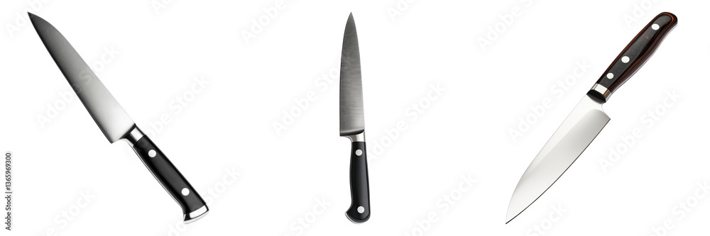 Chefs knife isolated on transparent background. PNG ,Set of Chefs knife isolated on transparent background. PNG ,Set of