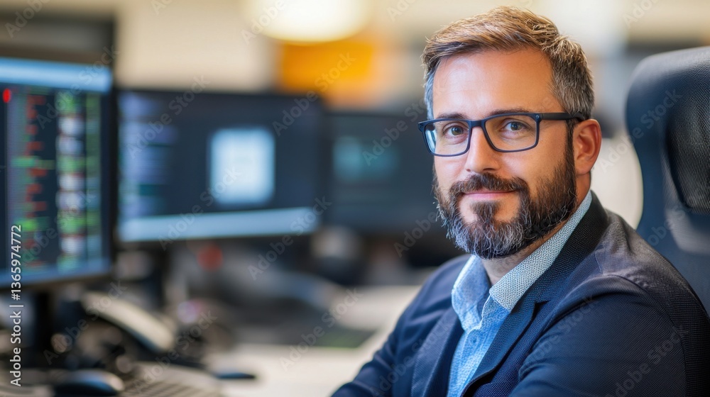 Confident Man In Office Setting Portrait Confident Man In Office Setting Portrait