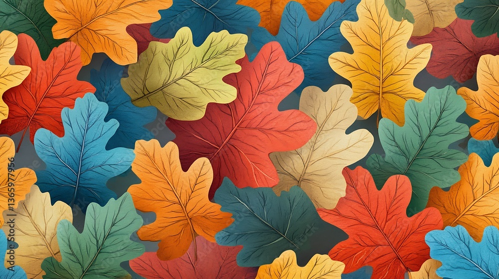 Colorful Autumn Oak Leaves Pattern. (116) Colorful Autumn Oak Leaves Pattern. (116)