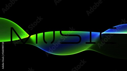 Dynamic RGB Spectrum Animation with the Word MUSIC in Motion