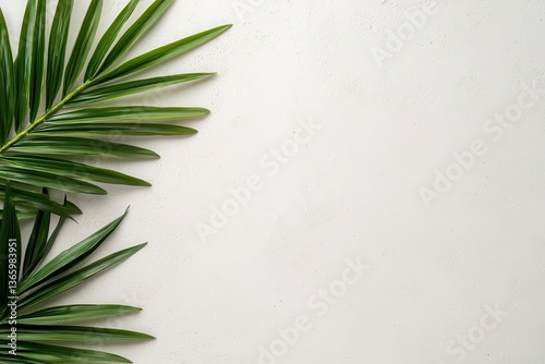 Inviting illustration of a serene holiday atmosphere with a tree made from palm leaves, adorned with subtle Thai accents and ample space for messages.