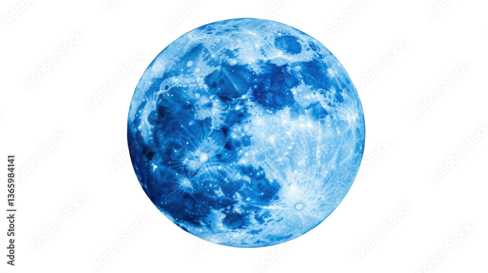 Obraz premium Blue Planet in Space on White Background – Cosmic Exploration and Celestial Beauty