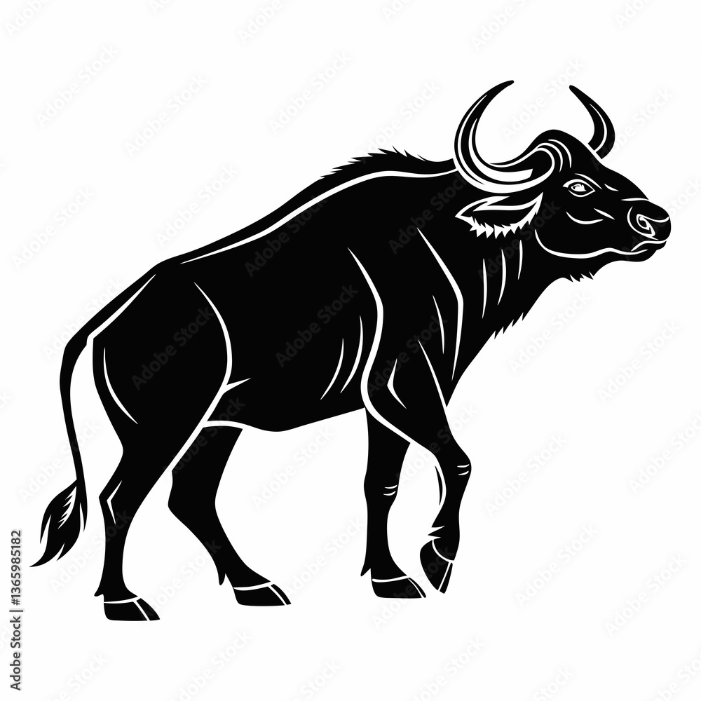Obraz premium gaur black silhouette icon vector
