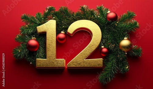 Festive 3D Rendering of The 12 Days of Christmas 