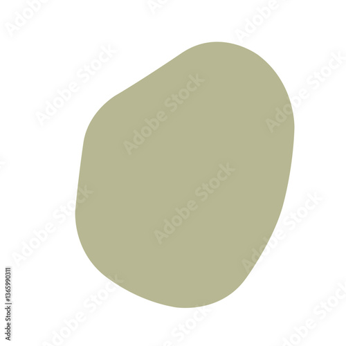 モスグリーンの変形豆型フレーム　グラフィック素材