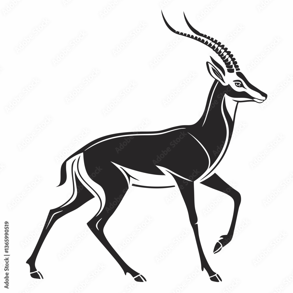 Obraz premium gazelle black silhouette icon vector