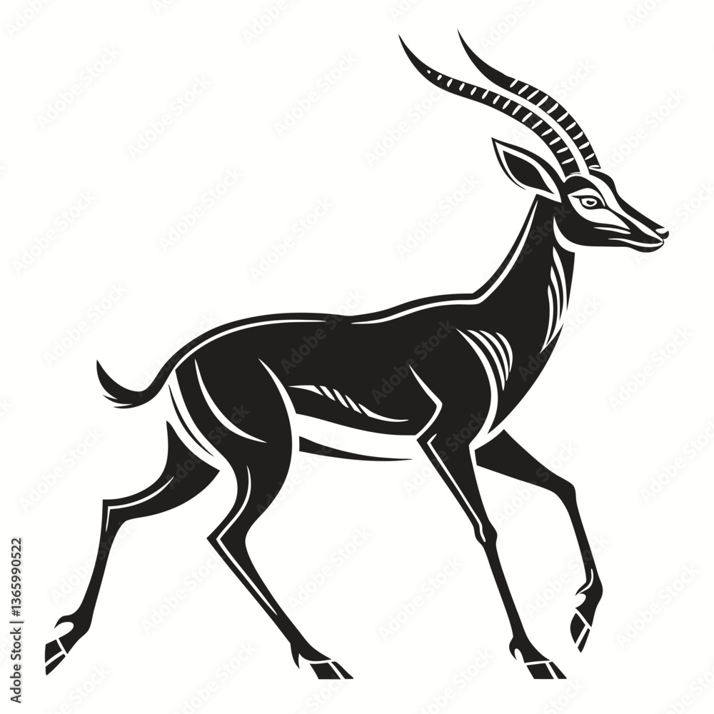 Fototapeta premium gazelle black silhouette icon vector