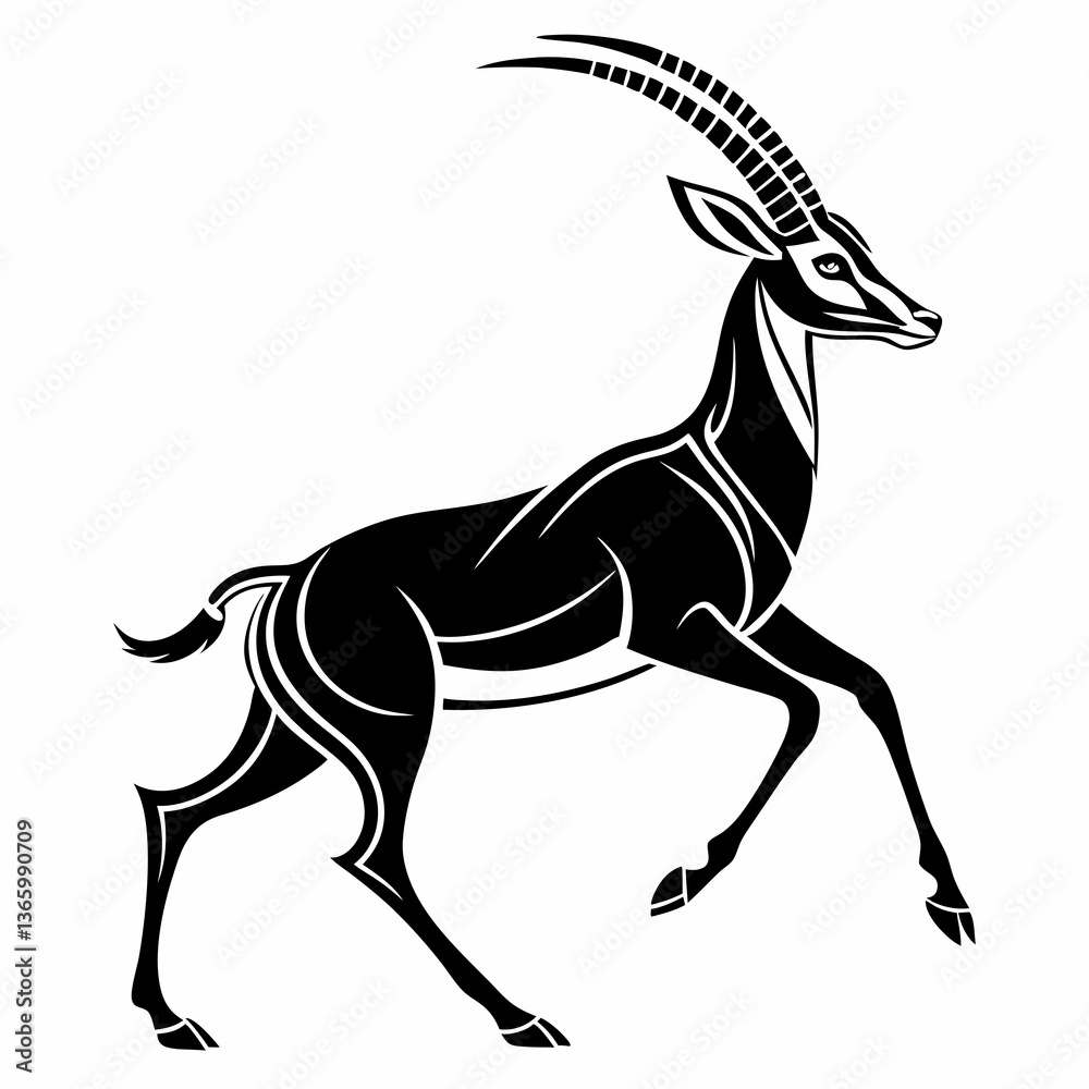 Obraz premium gazelle black silhouette icon vector