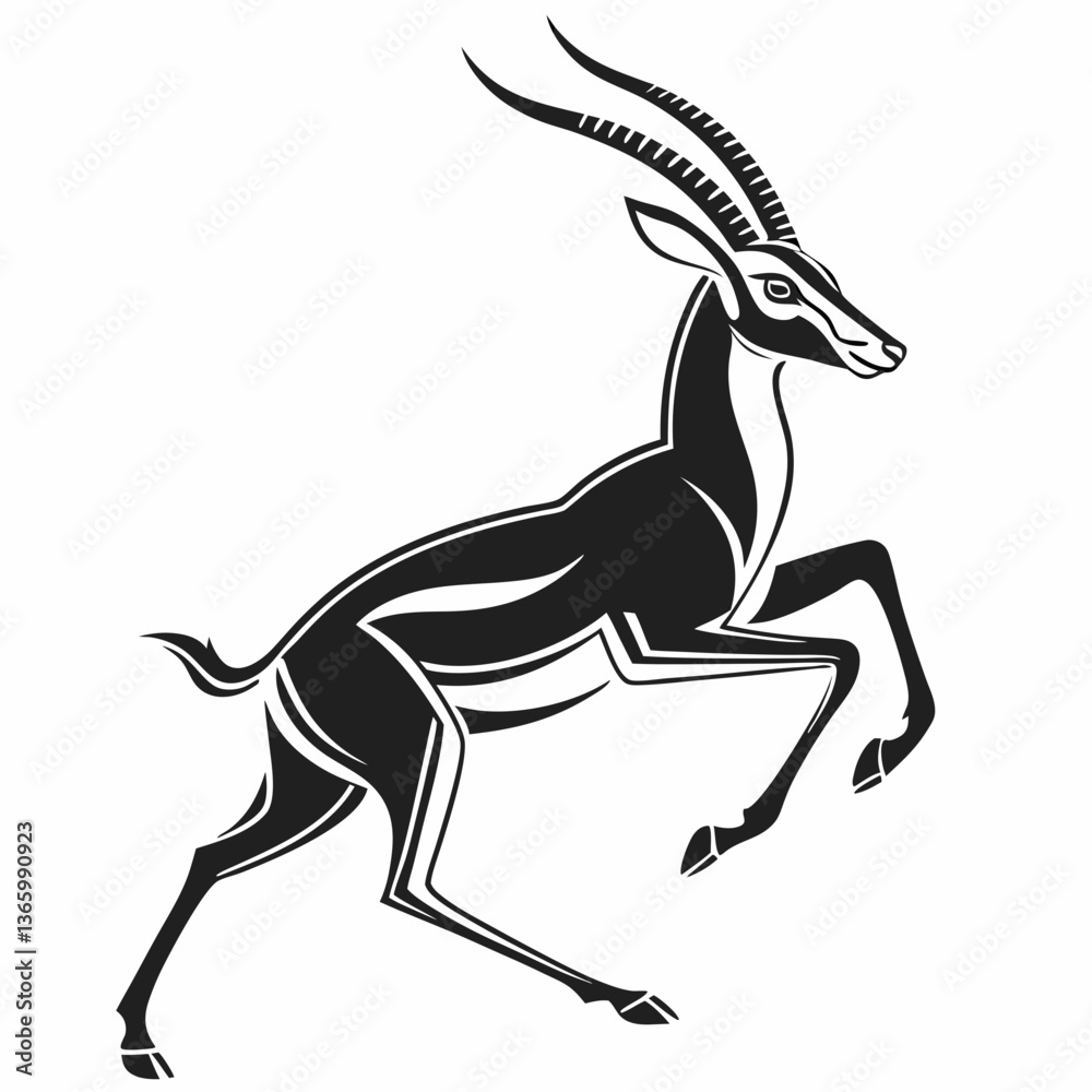 Fototapeta premium gazelle black silhouette icon vector