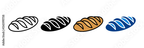 Baguette Icon Set Multiple Style Collection