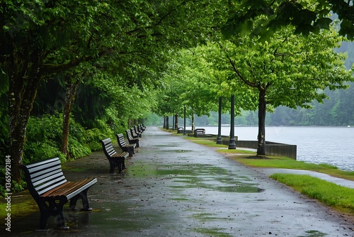 Bench in Central Park, New York City, United States of America photo