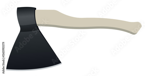 Realistic vector illustration. Axe. Construction and gardening tool.
