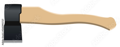 Realistic vector illustration. Axe. Construction and gardening tool.