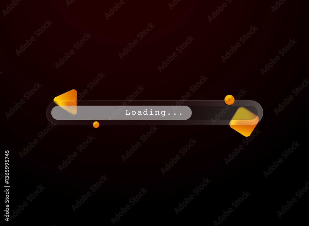 loading bar round shape ui modern trendy gradient glass morphism shape vector illustration