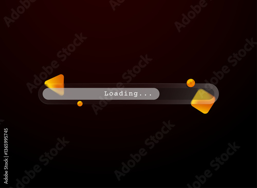 loading bar round shape ui modern trendy gradient glass morphism shape vector illustration